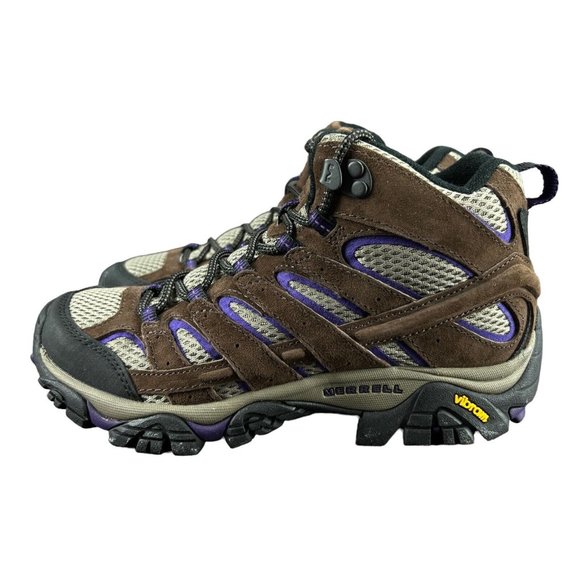 Merrell Moab 2 Mid Top Ventilation Braken Purple Hiking Boots Women's Size 6.5 - Picture 3 of 11